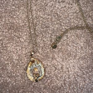 Gold geode necklace